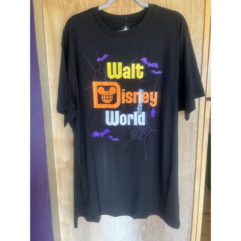 Walt Disney World Bats Halloween T Shirt XL Mickey Mouse Black NWT
